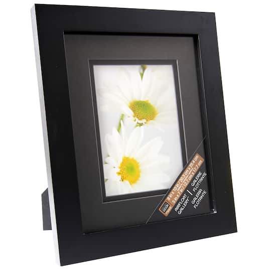 8 Pack: Black 5&#x22; x 7&#x22; Gallery Frame with Black Double Mat Airfloat Gallery&#x2122; by Studio D&#xE9;cor&#xAE;
